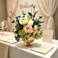 Boules de fleurs artificielles de luxe en soie, roses et hortensias violets et blancs, faites à la main, légères et réalistes, vente en gros d'usine pour centres de table