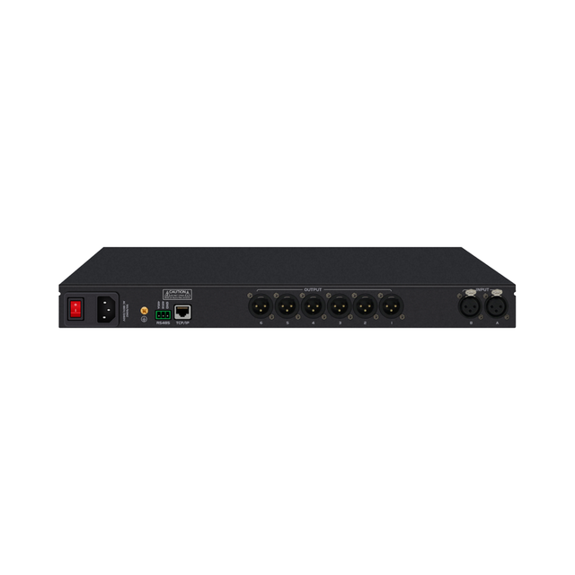 RV-26II PA System Digital Audio Processor 1U Professional DSP Audio Amplifier With 2 in 6 Out for Sound Equipment Power Class 2U