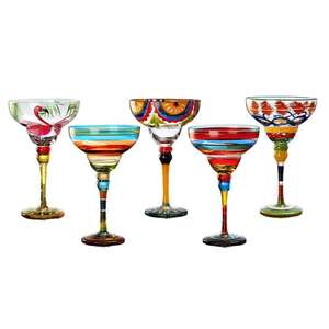 Mayorista Pintado a Mano <span class=keywords><strong>Margarita</strong></span> Vaso Único Y Decorativo <span class=keywords><strong>Margarita</strong></span> Vasos Restaurante Whisky Copa Blanco Rojo Caja Fiesta - Product Image 1