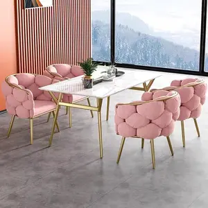 Sedia da pranzo Nordic Luxury Gold Velvet Metal Cheap Indoor Wholesale sala da pranzo mobili per la casa ristorante moderno sedie da pranzo