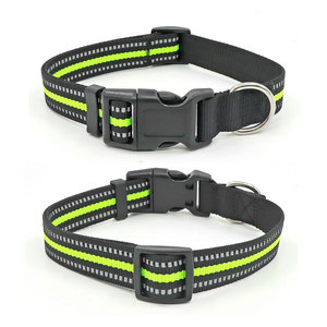 Collier pour chien personnalisé avec logo, boucle en métal réglable, collier en coton tissé doux, laisses pour chiens - Product Image 1