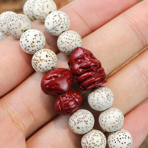 Star Moon Bodhi Bracelet 18mm Round <b>Beads</b> Snake Carving <b>Red</b> Sand Unisex Gift Jewelry - Product Image 2