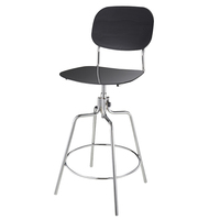 Tabouret de bar pivotant, tabouret coquille avec structure en métal chromé, chaise de comptoir réglable en hauteur pour bar à domicile