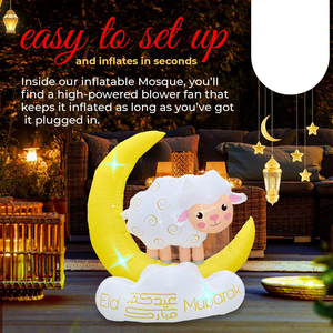 Eid Blow up addobbi gonfiabili islamiche Eid Mubarak <span class=keywords><strong>mezzaluna</strong></span> e agnello gonfiabili per feste musulmane decorazioni per esterni - Product Image 3
