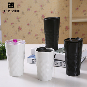 Hot Bán Phổ Biến Thiết Kế Pp Nắp Gốm Uống Cốc Cốc Đôi Tường Đôi Cà Phê Tùy Chỉnh Du Lịch Cốc Không Có Tay Cầm - Product Image 1