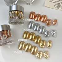 Poudre à ongles super brillante effet miroir, 4 couleurs automne hiver or argent, paillettes pour ongles pour embellir les ongles