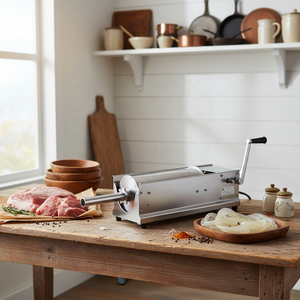 Remplisseuse à saucisses manuelle grande capacité 7L, conception horizontale professionnelle, fabrication efficace de produits gastronomiques pour la <span class=keywords><strong>boucherie</strong></span> et l'atelier - Product Image 6