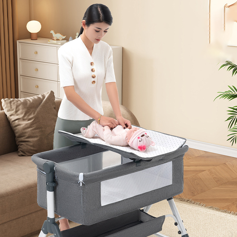 Customized All-in-One Convertible Bedside Sleeper & Newborn Crib - View 4