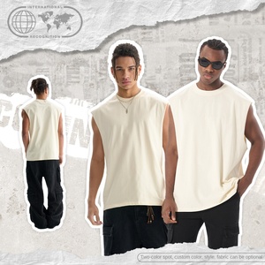 Abbigliamento Maschile Dreaming Lion |   T-Shirt Senza Maniche in Puro Cotone di Alta Qualità, Stile Retrò, Estiva, Ampia e Traspirante con Bordi Irregolari - Product Image 3