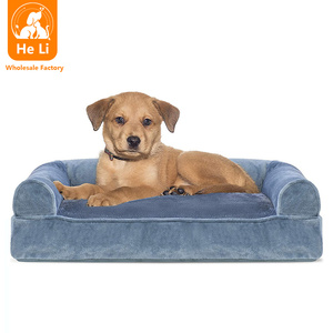 Cama Ortopédica Rectangular Apilable para Perros Grandes, Color Verde Claro, Personalizada por el Fabricante, con Funda Extraíble de Felpa Corta para Mascotas - Product Image 2