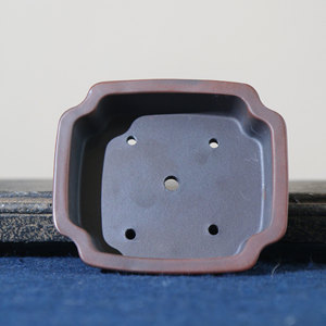 Handmade Purple <b>Clay</b> Bonsai <b>Pot</b> Rectangular Carved Chinese Style Small Plant <b>Pot</b> - Product Image 3