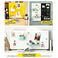 Organisateur de bureau modulaire élégant avec panneau perforé |   Kit de rangement DIY sans perçage, à suspendre ou à poser sur table |   pour le bureau à domicile et les études