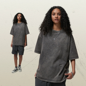 Camiseta Vintage de Algodón Pesado de 230g, Manga Corta, Hombros Caídos, Estilo Retro, DTF, 100% Algodón, Holgada, con Logotipo Frontal - Product Image 1