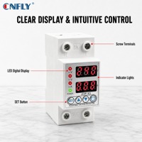 Dispositif de protection contre les surtensions et les sous-tensions réglable CNFLY Din Rail 220V, type AVP 2P 40A 63A