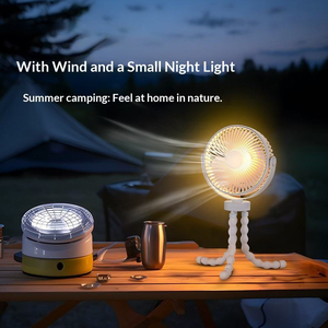 6-inch Octopus Desktop Camping USB Rechargeable Tripod Fan with <b>Night</b> <b>Light</b> - Product Image 3