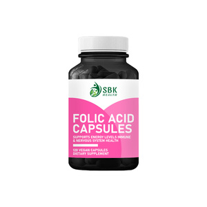 Private Label Folic Acid Capsules Promotes Healthy Cell Development Supports Cardiovascular Health and Circulation Capsules - Product Image 1