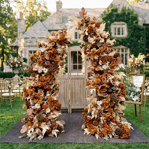 EG-AWA6 Guirlande de <span class=keywords><strong>mariage</strong></span> bohème rustique, arrangement floral automnal orange brûlé <span class=keywords><strong>pour</strong></span> décoration de tonnelle de jardin, <span class=keywords><strong>ensemble</strong></span> <span class=keywords><strong>pour</strong></span> cérémonie en extérieur - Product Image 1