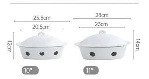 Ceramic Cooking Pots Kitchen Soup Food Warmer Cookware Sets Home Hot Pot White Casseroles With Lid