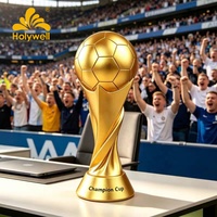Coupe de Champion de Football en Résine Plaqué Or 2026, Style Coupe du Monde, Trophée de Football pour Tournoi, Souvenir Sportif, Cadeau