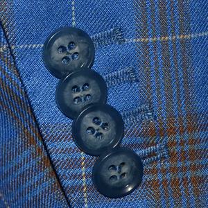 <span class=keywords><strong>Blazer</strong></span> sur mesure à simple boutonnage pour <span class=keywords><strong>homme</strong></span>, <span class=keywords><strong>bleu</strong></span> à <span class=keywords><strong>carreaux</strong></span>, costume pour <span class=keywords><strong>homme</strong></span>, costume de marié pour mariage - Product Image 5