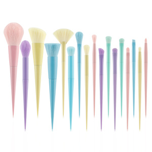17 Pc Colorful Makeup <b>Brush</b> Set Synthetic Fiber Face Beauty Tools For Foundation Application - Product Image 1