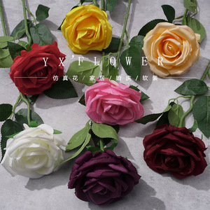 Rosa Artificial Yixuan de Tallo Único, Flor de Seda de Alta Simulación para Decoración de Bodas - Product Image 1