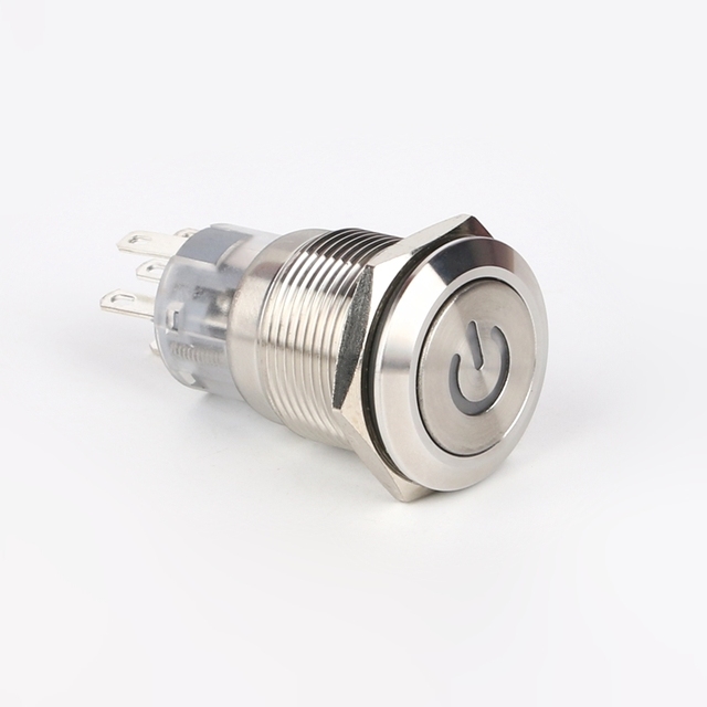 Metal Light Buttons Switches 19mm Illuminated Switch Led Momentary Push Button Switch