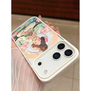 Coque de téléphone magnétique Lotus Blessing pour iPhone 11 à 17 Pro Max, en TPU souple, motif fleur blanche, unisexe - Product Image 3