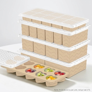 Bac à glaçons en silicone en forme de cœur avec couvercle, empilable, pour la cuisine à domicile - Product Image 1