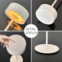 Lampe à LED moderne 1.5W DC5V Lampe de table en plastique avec recharge de type C Options 800mAh 3000K/4000K/6500K pour bureau à domicile
