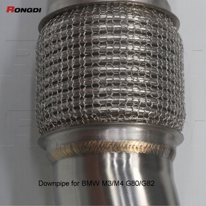 RongDI One-Piece Mandrel Bent Stainless Free-Flow Downpipe Fit BMW G80 M3 / G82 M4 / G87 M2 Downpipe 3.0T 2019-2023 - Product Image 5