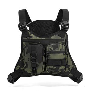 Sac de poitrine tactique en nylon camouflage pour hommes, respirant et imperméable, idéal pour le cyclisme et le camping - Product Image 4