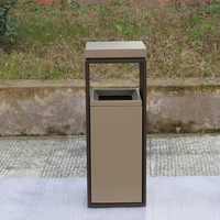 Conteneur à déchets rectangulaire en métal de grande taille pour extérieur, poubelle de jardin, poubelle de rue, bac à ordures commercial en acier