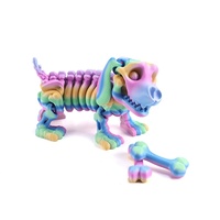 Squelette articulé imprimé en 3D, chiot teckel arc-en-ciel, jouet anti-stress, chien anatomique, chien fantôme, décoration de bureau d'Halloween, cadeau personnalisé