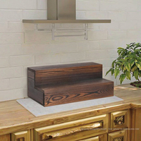 Présentoir Rustique en Bois à 2 Niveaux, Style Américain, pour Bouteilles, Cupcakes, Bijoux et Collections – Organisateur de Comptoir