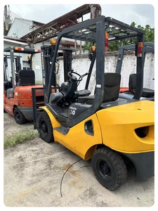 <b>Used</b> Forklift Truck 3-Ton Japan Engine Counterbalanced Diesel Komatsu FD30 3-Stage Mast 3254mm Fork Length - Product Image 6