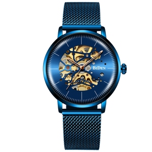 BIDEN-Relojes de pulsera mecánicos para hombre, reloj de pulsera automático con esqueleto hueco, de moda, regalos - Product Image 2