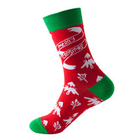 Chaussettes de Noël fantaisie en coton pour garçons et filles, motif Père Noël mignon, vente en gros, personnalisables, pour les fêtes