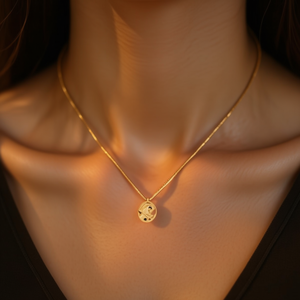 Collier pendentif chaîne serpent plaqué or Leo, bijoux minimalistes pour femmes, acier inoxydable, diamant rond taille brillant - Product Image 2
