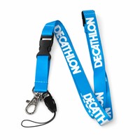 Lanière personnalisée avec logo par sublimation, impression sérigraphique, jacquard uni blanc pour porte-badge et porte-clés