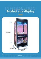 Machine à griffes noire de luxe avec éclairage LED néon, machine d'arcade à monnayeur, machine à griffes à prix gagnants pour cinéma et bar de club