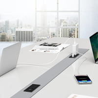 Regleta de Enchufes Empotrable para Escritorio, Tamaño Pequeño, con Puerto USB-A, Extensor de Enchufe Oculto para Mostrador/Pared