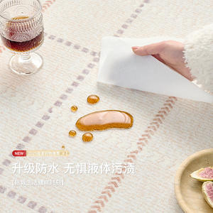 Tapis de salon carré couleur crème style français, résistant aux taches, en fibre de polyester, pour usage domestique, tapis de sol de chambre à coucher, Nouveauté 2025 - Product Image 5