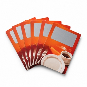 Cartes promotionnelles en carton à coins carrés, vente en gros, taille et forme personnalisées, logo personnalisé, impression numérique pour <span class=keywords><strong>le</strong></span> marketing de marque - Product Image 1