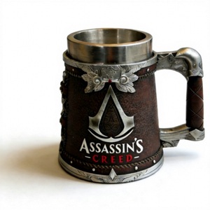 Tasse <span class=keywords><strong>Assassin</strong></span> style <span class=keywords><strong>Creed</strong></span> la plus vendue - 20,3 oz MAA24 Tasse en acier inoxydable à double paroi en résine avec détails rétro - Product Image 6