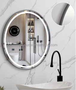 Venta al por mayor de diseño moderno redondo infinito <span class=keywords><strong>espejo</strong></span> colgado en la pared barato marco negro <span class=keywords><strong>espejo</strong></span> de maquillaje para el <span class=keywords><strong>baño</strong></span> - Product Image 2