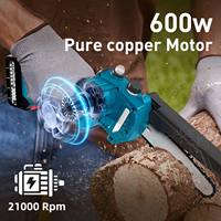 Scie à chaîne industrielle portative sans fil DTWA2-0047, moteur brushless 600W, guide-chaîne 6 pouces pour la coupe du bois et les travaux de jardinage, OEM