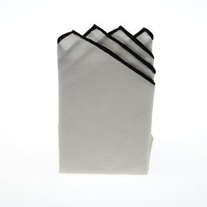 100% شابو مصباح من قماش الكتّان الأبيض اليدوية اليد توالت حافة مطوية الجيب ساحة المنديل - Product Image 2