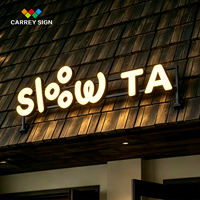 Enseigne LED personnalisée Carrey pour extérieur, étanche, en acrylique, murale, pour restaurant en chaîne et devanture de magasin