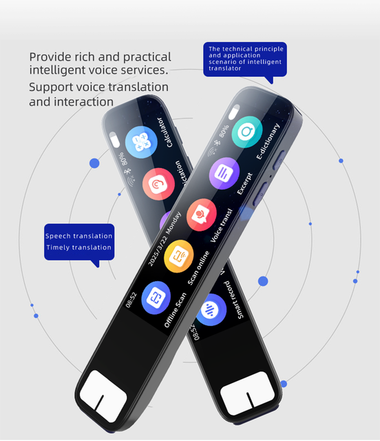 AI Smart Translation Pen for Portable Instant Voice Translation Universal Dictionary Scanner Built-In Speaker Translation